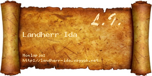 Landherr Ida névjegykártya